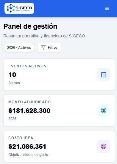 Home de acceso de SIGECO